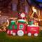 Glitzhome® 8ft. Lighted Inflatable Santa On Pick-Up Train Décor